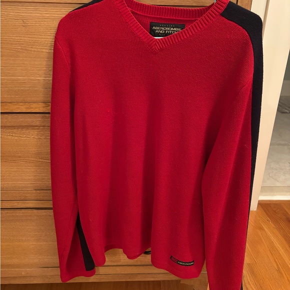 Abercrombie & Fitch Other - Vintage 1992 Abercrombie & Fitch V-Neck Sweater in Red and Black